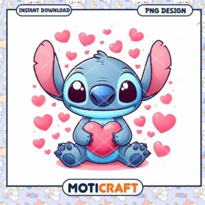Cute Stitch PNG Valentines Day Design