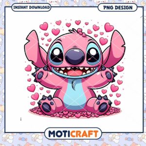 Cute Stitch PNG Design Valentines Day
