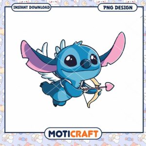 Cute Stitch Cupid PNG Design