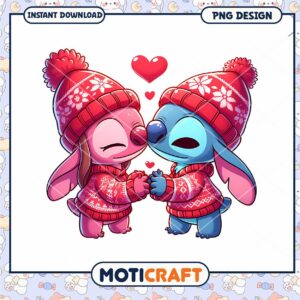 Cute Stitch & Angel PNG Download