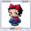 Cute Retro Cartoon Girl PNG Download with Heart Sweater Design 1 Cute Retro Cartoon Girl PNG Download with Heart Sweater Design