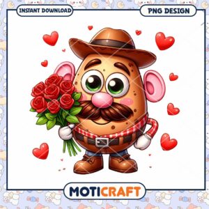Cute Potato Head Valentines PNG