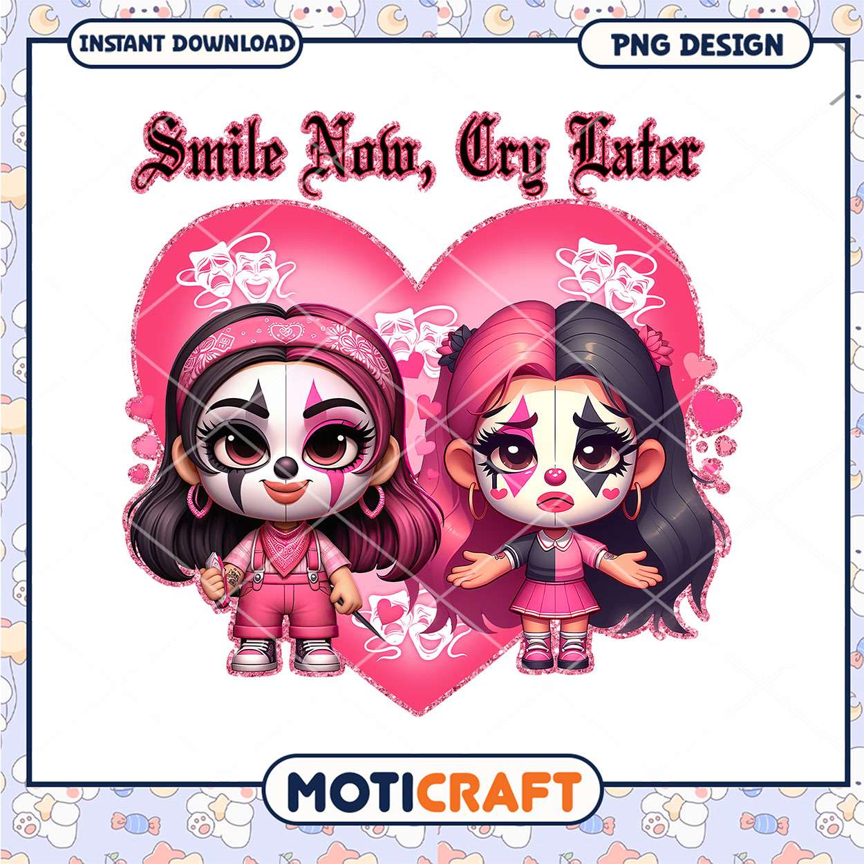 Cute Pink Clown Girls PNG Sublimation Cute Pink Clown Girls PNG Sublimation