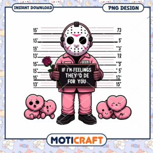 Cute Pink Character with Rose PNG Design for Instant Download Art