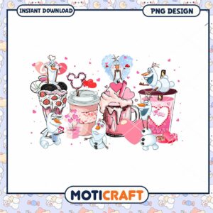 Cute Olaf Valentine PNG Design for Instant Download Crafts