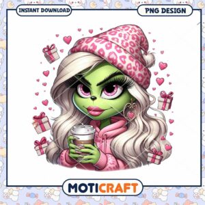 Cute Monster Girl PNG Design Instant Download