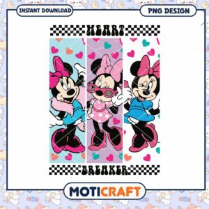 Cute Minnie Mouse Heartbreaker PNG Design for Instant Download Art