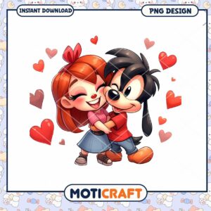 Cute Love Cartoon PNG Design for Instant Download Valentine's Day