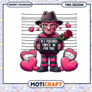 Cute Horror Valentine PNG Design with Funny Quote Instant Download