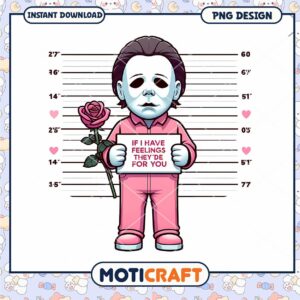 Cute Horror Character with Rose PNG Design for Instant Download