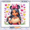 Cute Girl with Mickey Ears and Colorful Hearts PNG Downloadable Art
