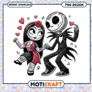 Cute Dancing Skeleton Couple PNG Download for Halloween Decor