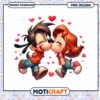 Cute Cartoon Kissing Couple PNG Design for Instant Download Love Art