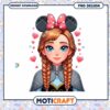Cute Cartoon Princess with Mickey Mouse Ears PNG Instant Download
