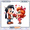 Cute Cartoon Couple Holding Flowers PNG Design Instant Download Art