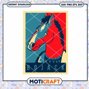Stylized Bojack Horseman Illustration for Digital Download, Unique Art Design for Your Projects