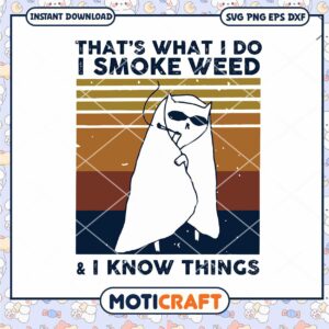 Funny Cat Smoking Weed Design for Instant Download, Perfect for Gifts