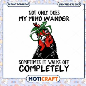 Mind Wandering Chicken Design, Perfect for Fun Craft Projects