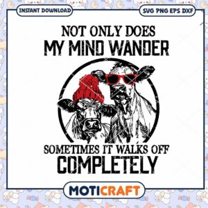 Mind Wander SVG Design for Cows, Perfect for Creative Projects