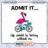 Flamingo on Bike SVG Design, Perfect for Fun Home Decor Crafts