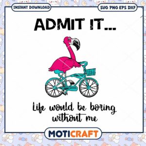 Flamingo on Bike SVG Design, Perfect for Fun Home Decor Crafts