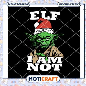 Elf Design featuring Yoda with Santa Hat, perfect for festive fun