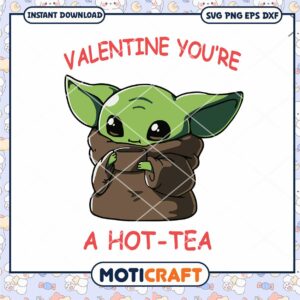 Cute Valentine Yoda Design, Perfect for Craft Projects and Gifts