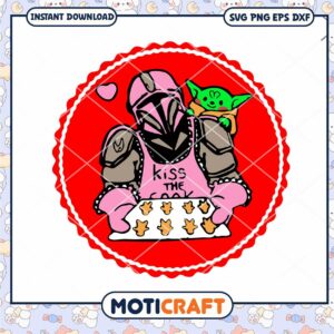 Cute Mandalorian Baking Scene, perfect for holiday decorations