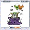 Cute Halloween Mug Design, featuring adorable characters with balloons
