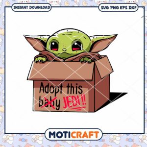 Cute Baby Jedi in Box Design, Perfect for Crafting Projects