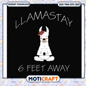 Llamastay 6 feet away svg