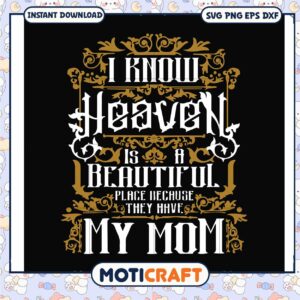 Know heaven is a beautiful place they have my mom svg Know heaven is a beautiful place they have my mom svg