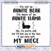 Im not on auntie bear like im pretty chill svg, funny aunt and niece quotes svg