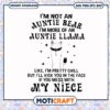 Im not an auntie bear im more of an auntie llama svg, funny aunt quotes​ svg