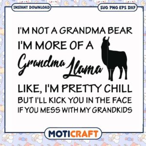 Im not a grandma bear like im pretty chill svg