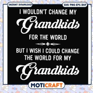 I wouldn't change my grandkids for the world svg, funny svg, grandkids svg