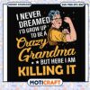 I never dreamed I'd grow up to be a crazy grandma svg, funny grandma signs​ svg