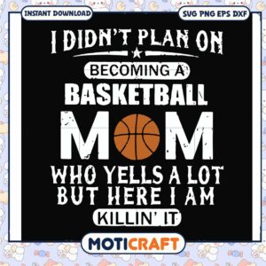 I didn't plan on becoming a basketball mom who yells svg, trending svg