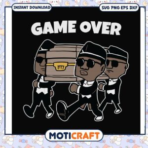 Game over dancing pallbearers svg, trending svg, coffin dance meme​ svg