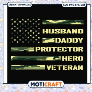 Funny husband daddy brother uncle protector hero svg, american flag veteran​ svg