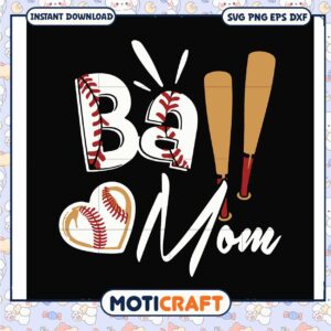 Funny ball mom heart svg, baseball mom funny​ svg​, trending svg