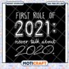 First rule of 2021 never talk about 2020 svg, quote poster​ svg, trending svg