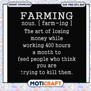 Farming the art of losing money while working 400 hours svg, funny quotes svg