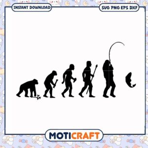 Evolution fishing from primitive to modern svg, evolution fishing svg, funny svg