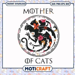 Design mother of the cats svg, mother's day​ svg, cat lover gifts​ svg