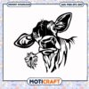 Cows with flower svg, funny svg, the cow head​ svg, cow with daisy​ svg