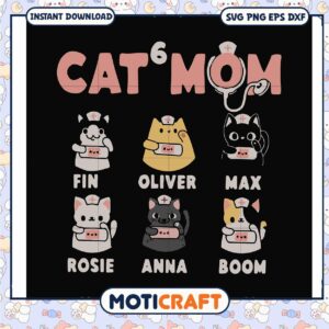 Cat mom fin oliver max svg, cat mom svg​, funny cutting board svg​