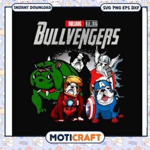 Bulldog bullvengers svg, funny dog costume​ svg, avengers svg, trending svg