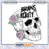 Brains and Beauty and Skull Svg, Flower Skull Svg, skeleton svg