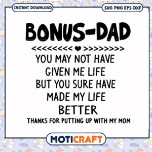 Bonus dad you may not have given me life svg, happy father's day sign svg